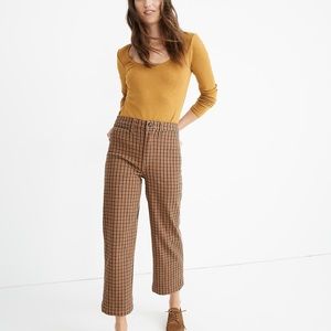 Slim Emmett Wideleg Crop in Check